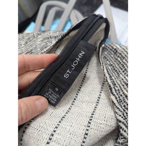 St. John Tank Dress women's size 10 black cocktail tweed boucle wool blend - Picture 6 of 6